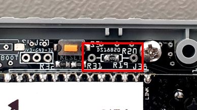E32 DS18B20 resistor location