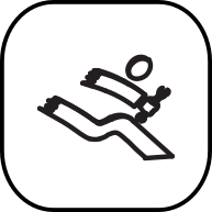 'Running man' service jack logo