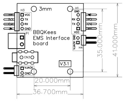 EMS interface board V3.1 board dimensions