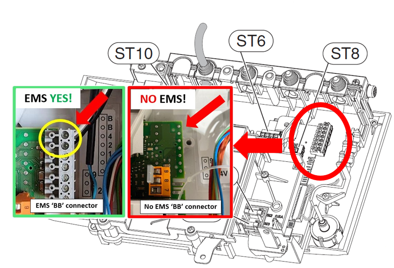 Finding the BB Screw terminal block on a Heatronic 3 control board