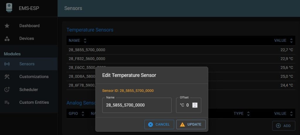Renaming sensors